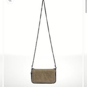 Borse in pelle chain crossbody bag made in Italy tan-NWT
